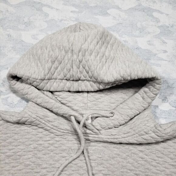 Zyia Active Sweatshirt Women s Large Gray Pull Over Hoodie Embroidered Logo - Picture 3 of 10